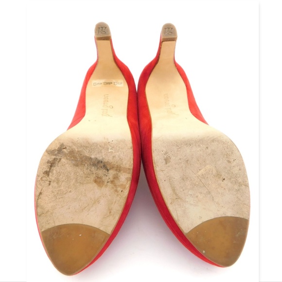 PAUL GREEN Red Suede Leather Platform Heel Pumps 3UK/5.5US - Picture 5 of 8